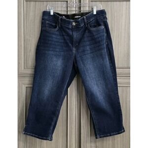 Liz Claiborne Sara Midrise Cropped Capri Jean Sz 16 Medium Wash Classic Style